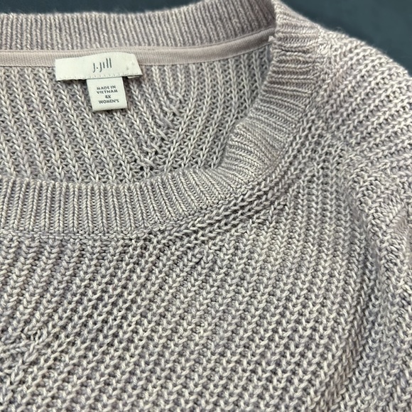 J Jill Womens Sweater Plus Size 4X Blue Gray 3/4 Sleeve knit pop over round neck - Picture 9 of 11